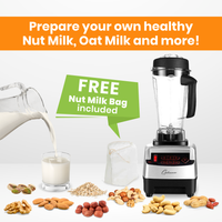 Thumbnail for froothie best high speed blender optimum 9200A award winner powerful 2611 watts, nut milk bag