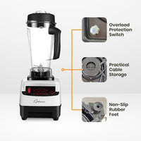 Thumbnail for froothie best high speed blender optimum 9200A award winner powerful 2611 watts, overload protection, cable storage, non slip rubber feet