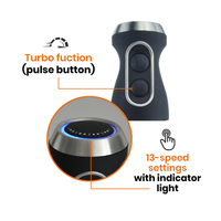 Thumbnail for best stick blender australia hand immersion blender set turbo pulse button