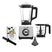 Thumbnail for optimum 9400 essential food blender smoothie drink maker with glass jug plastic food processor jug garlic peeler silver